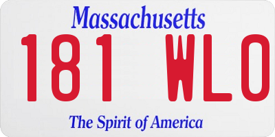 MA license plate 181WL0