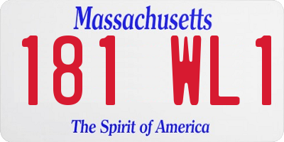 MA license plate 181WL1