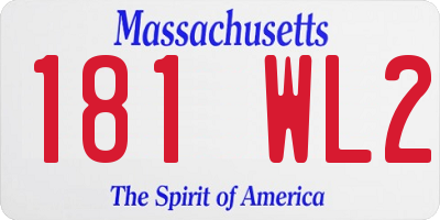 MA license plate 181WL2