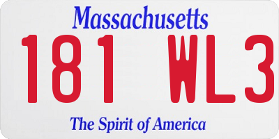 MA license plate 181WL3