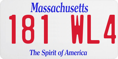 MA license plate 181WL4