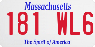 MA license plate 181WL6