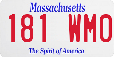 MA license plate 181WM0