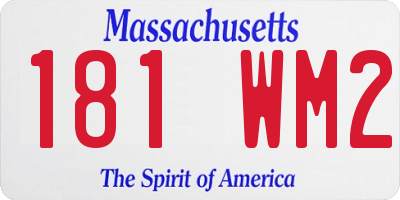 MA license plate 181WM2