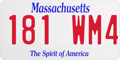 MA license plate 181WM4