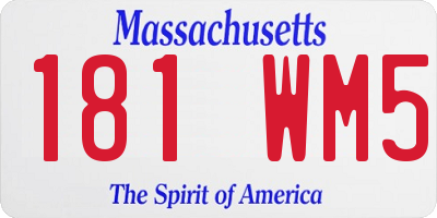 MA license plate 181WM5