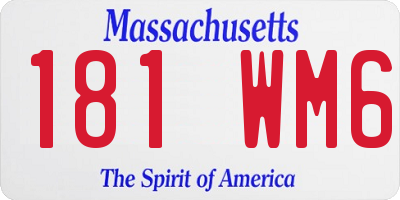 MA license plate 181WM6