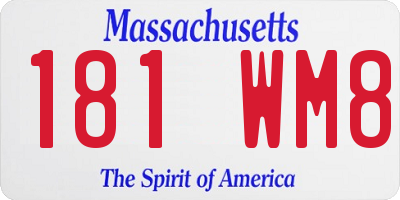 MA license plate 181WM8