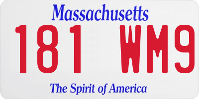 MA license plate 181WM9