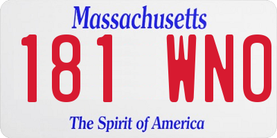 MA license plate 181WN0