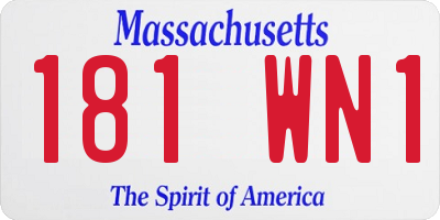 MA license plate 181WN1