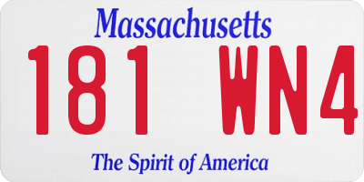 MA license plate 181WN4