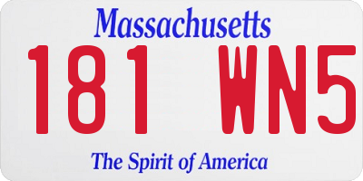 MA license plate 181WN5
