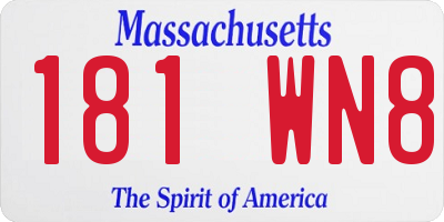 MA license plate 181WN8