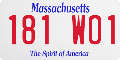 MA license plate 181WO1