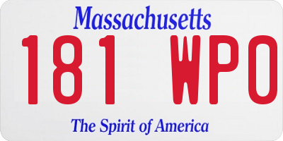 MA license plate 181WP0