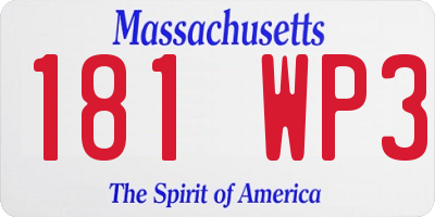MA license plate 181WP3