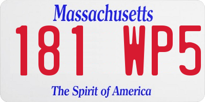 MA license plate 181WP5