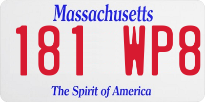 MA license plate 181WP8
