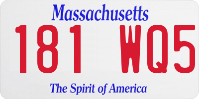 MA license plate 181WQ5