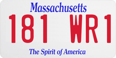 MA license plate 181WR1