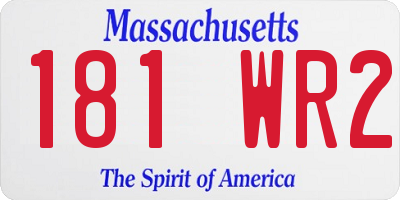 MA license plate 181WR2