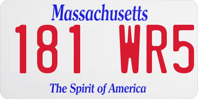 MA license plate 181WR5