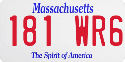 MA license plate 181WR6