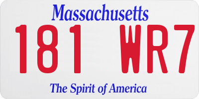 MA license plate 181WR7