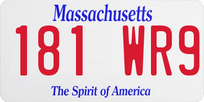 MA license plate 181WR9