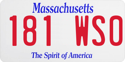 MA license plate 181WS0