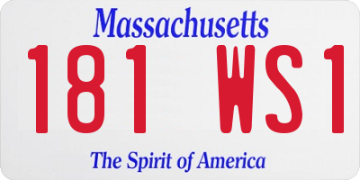 MA license plate 181WS1