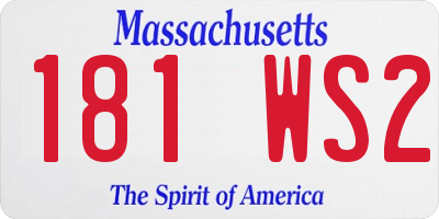 MA license plate 181WS2