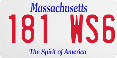 MA license plate 181WS6