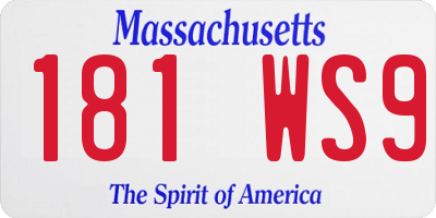 MA license plate 181WS9