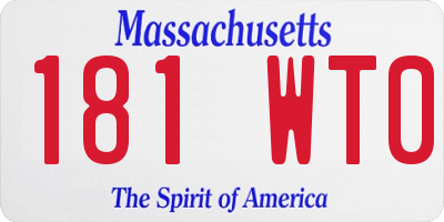 MA license plate 181WT0