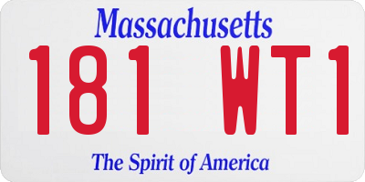 MA license plate 181WT1