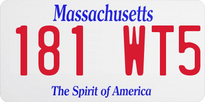 MA license plate 181WT5