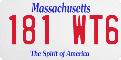 MA license plate 181WT6