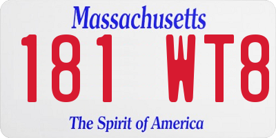 MA license plate 181WT8