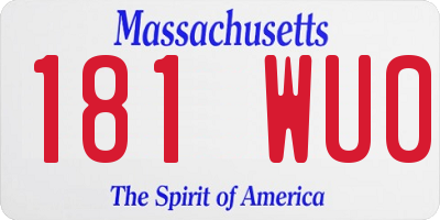 MA license plate 181WU0