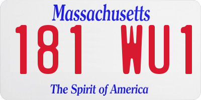 MA license plate 181WU1