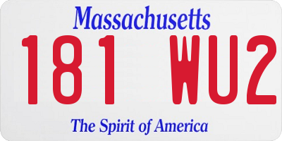 MA license plate 181WU2