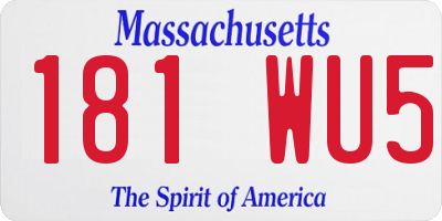 MA license plate 181WU5