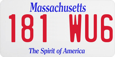 MA license plate 181WU6