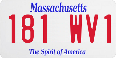 MA license plate 181WV1