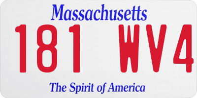 MA license plate 181WV4
