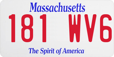 MA license plate 181WV6