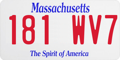 MA license plate 181WV7