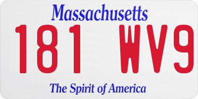 MA license plate 181WV9